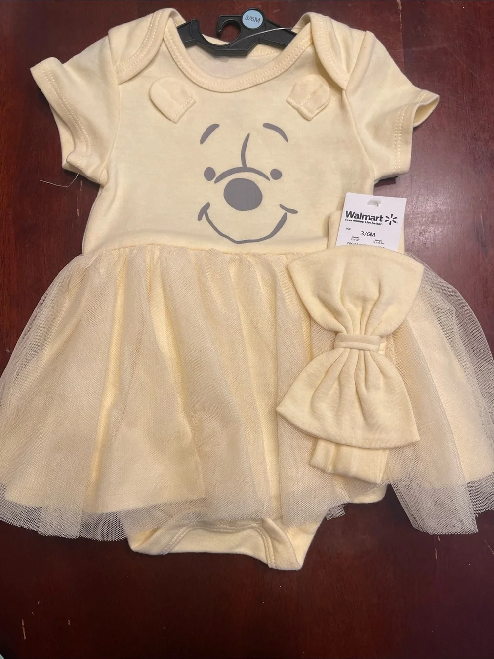 Disney Baby Yellow Winnie the Pooh Hooded Towel & Tutu Bodysuit Gift Set